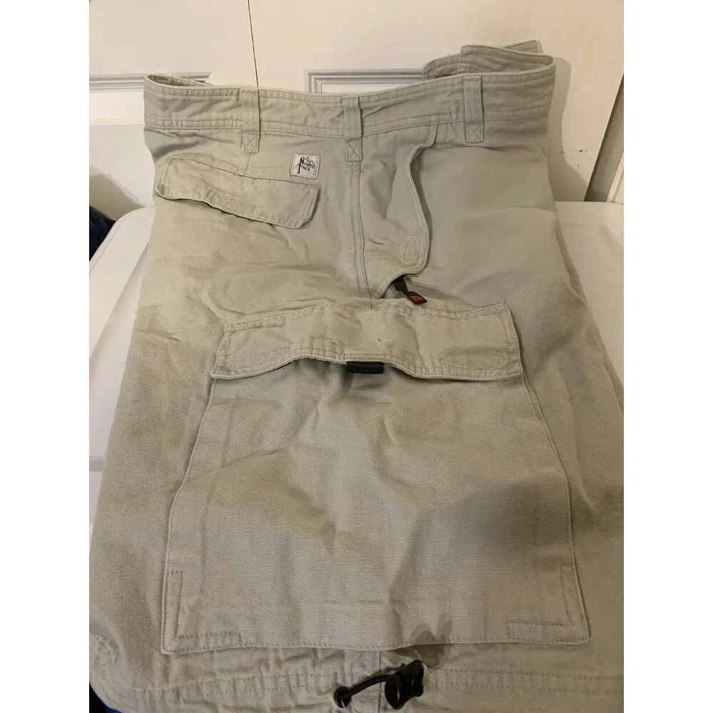 Vintage The North Face Cargo Shorts Men’s Sz‎ 38 Cotton Beige Solid Heavy Hiking